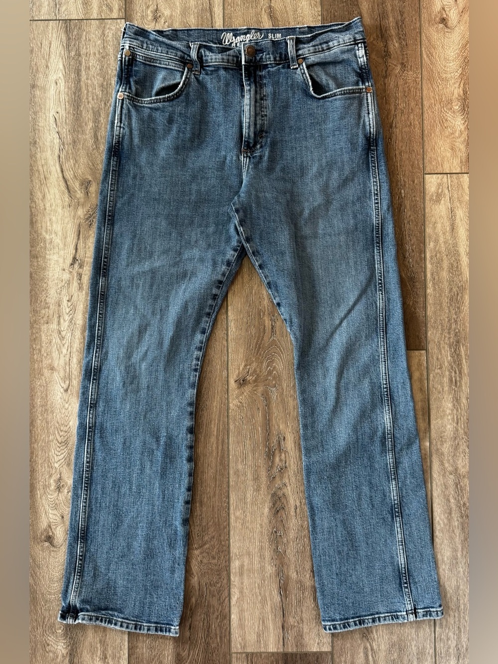 Wrangler Retro Slim Fit Bootcut Jeans Men’s 35x34 Stretch Denim Cowboy GOOD/READ